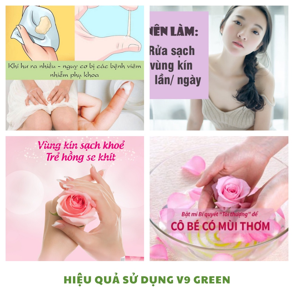 Dung Dịch Vệ Sinh Phụ Nữ V9Queen, Dung Dịch Vệ Sinh Mẹ Bầu Trầu Không, NANO Bạc, Tía Tô, Ngừa Viêm Giảm Ngứa V9 Green