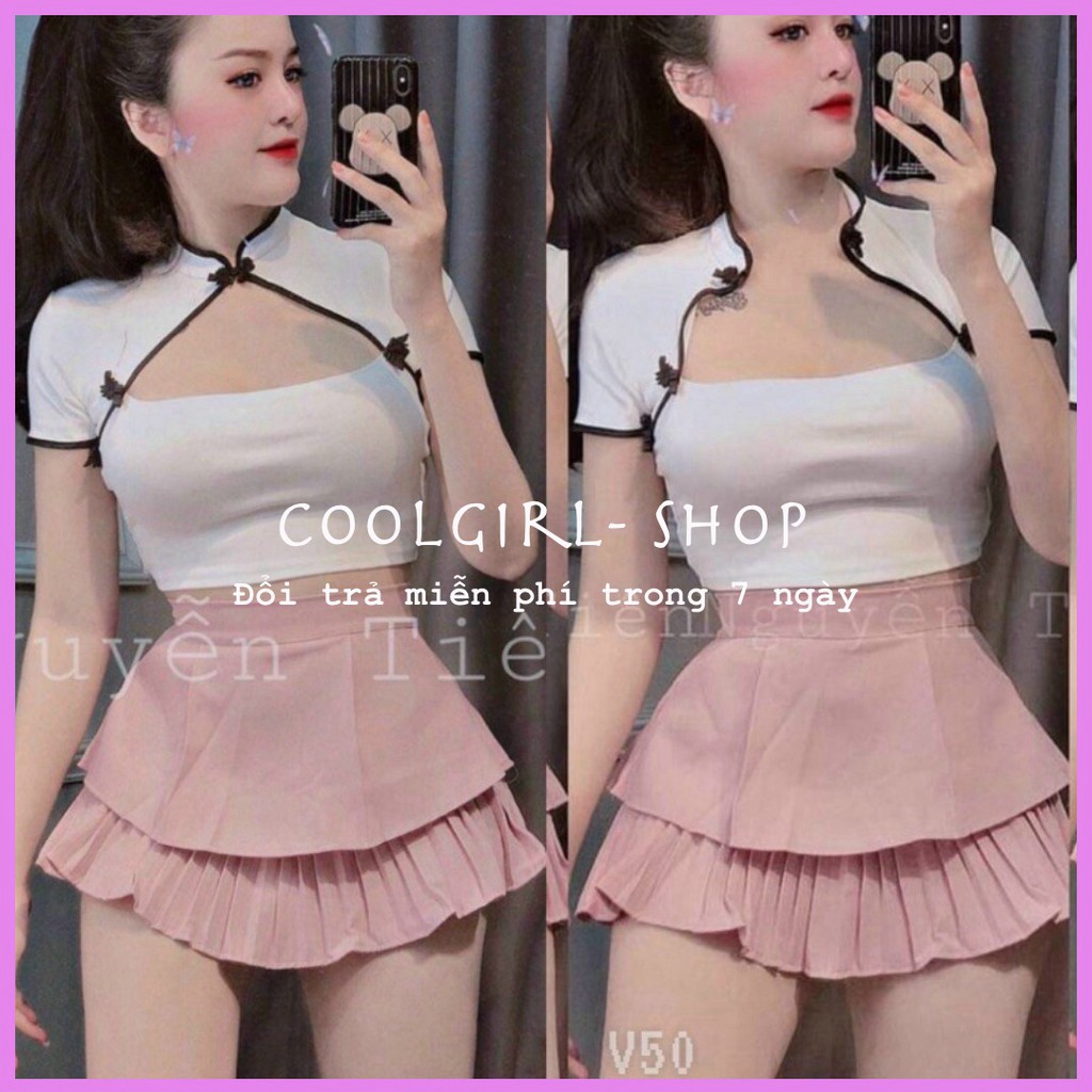 Áo croptop cổ tàu thun borip cao cấp / áo tàu/ áo trung quốc