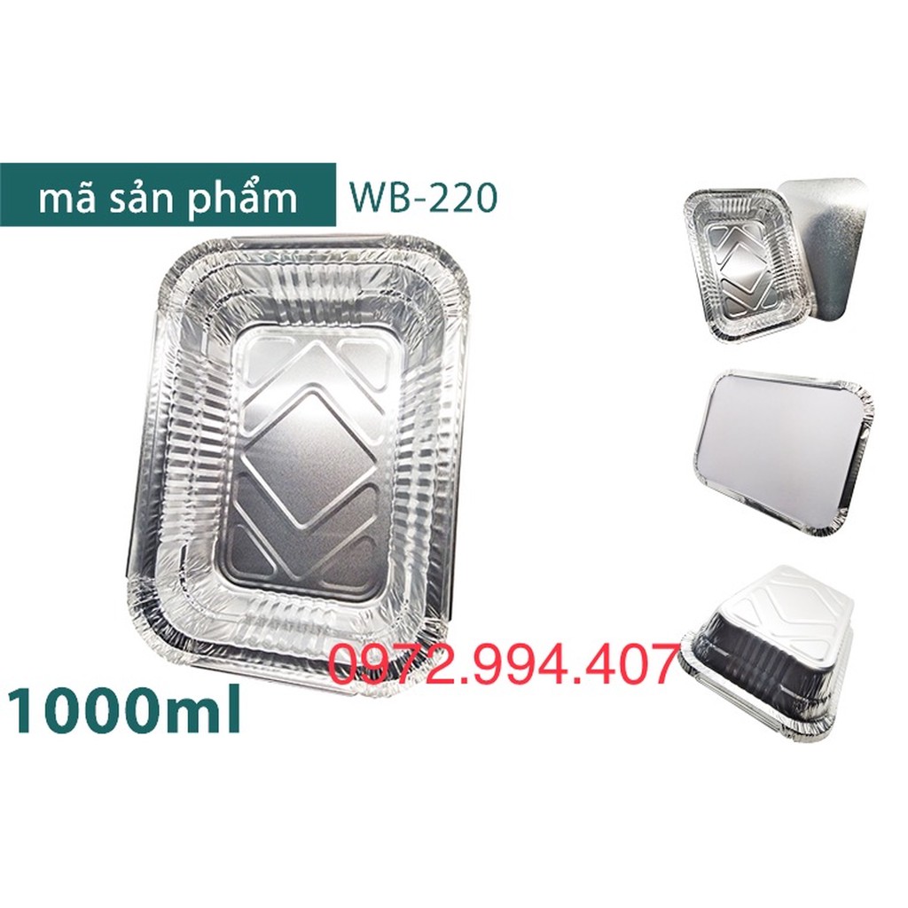 WB-220 *1000ML KHAY GIẤY BẠC THỰC PHẨM CAO CẤP