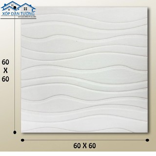 Xốp dán tường 3D vân sóng Mã SS-07 (Màu Trắng) - Hàng mới nhập về