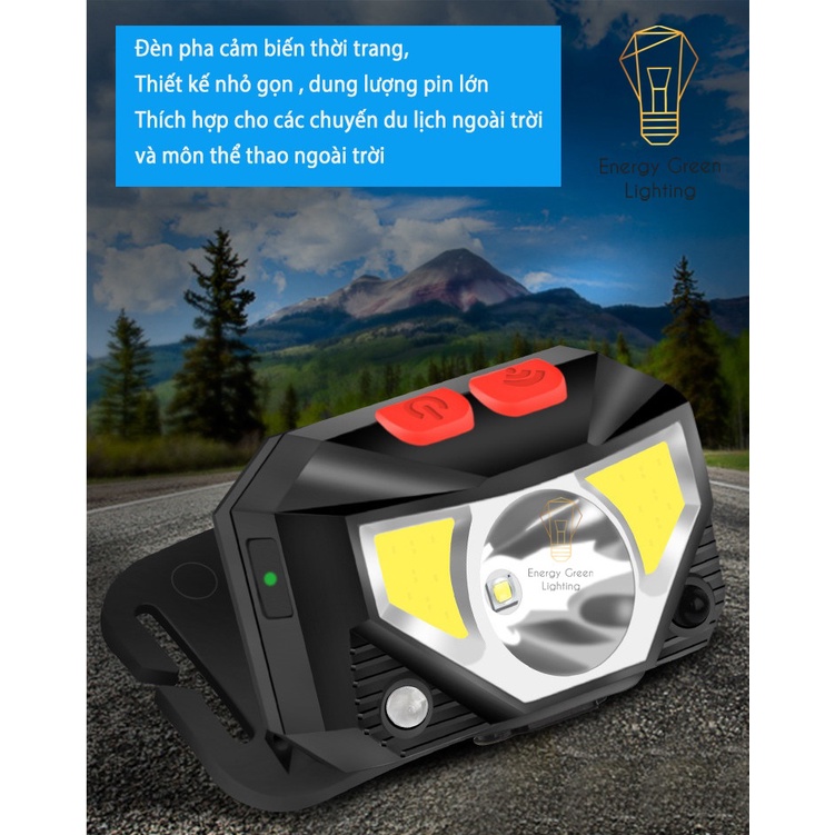 Đèn Pha Đội Đầu Cảm Ứng Energy Green Lighting TG-T069 - LED Siêu Sáng - Có video thực tế