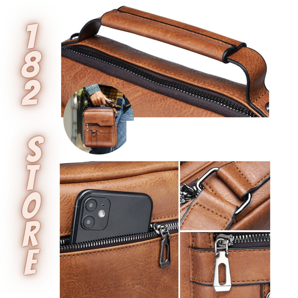 Túi Đeo Chéo Nam WEIXIER Chất Liệu Da Pu Xịn, Cặp Da Đi Học, Đeo Vai Đi Làm Công Sở, Đựng Ipad, Du Lịch - The Black Box | BigBuy360 - bigbuy360.vn