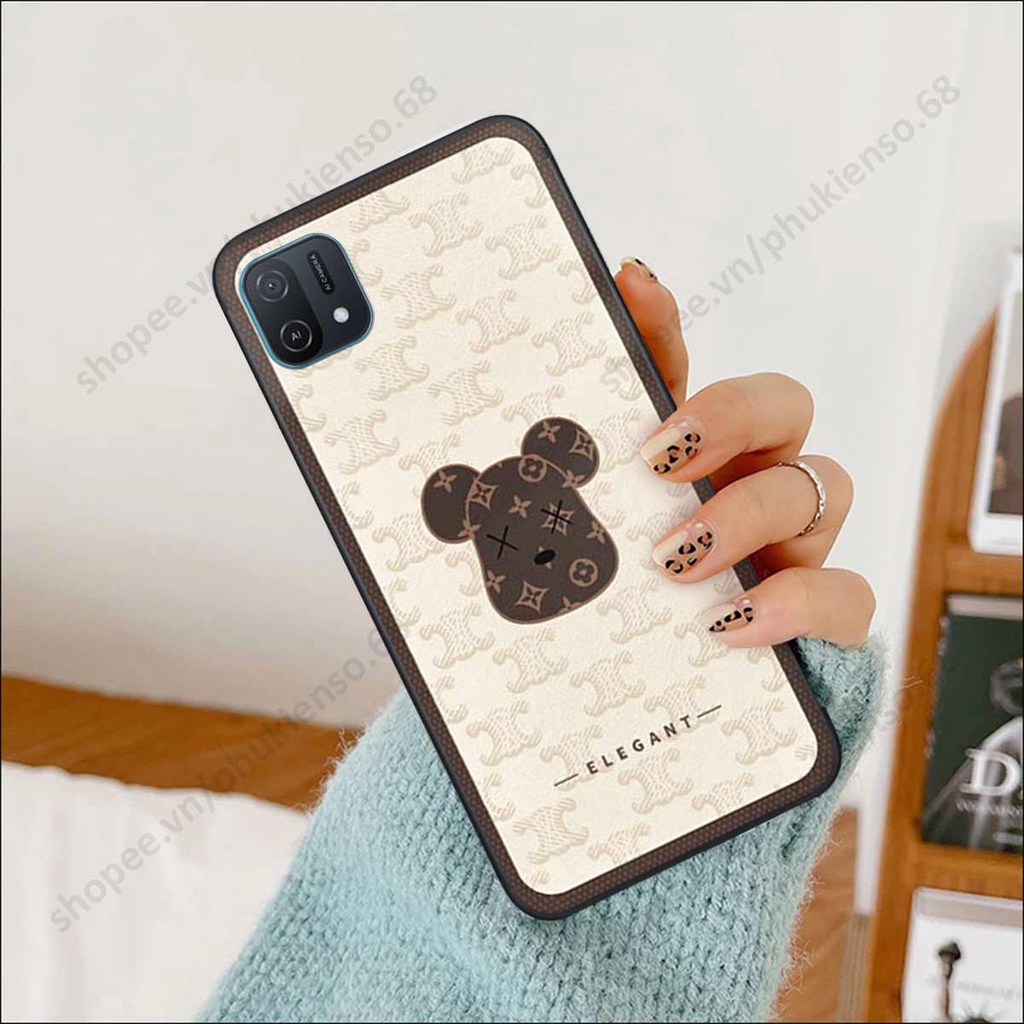 Ốp lưng điện thoại Oppo A16k elegant, gấu be@rbrick cao cấp, vỏ ốp rẻ đẹp