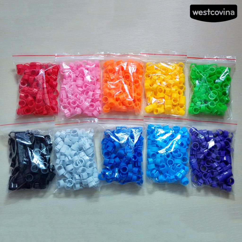 Set 100 Khuyên Đeo Chân Đánh Dấu Gia Cầm Nhiều Màu Sắc 8mm