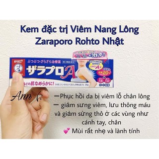 Kem Trị Viêm Nang Lông Zaraporo Rohto 35g Nhật Bản
