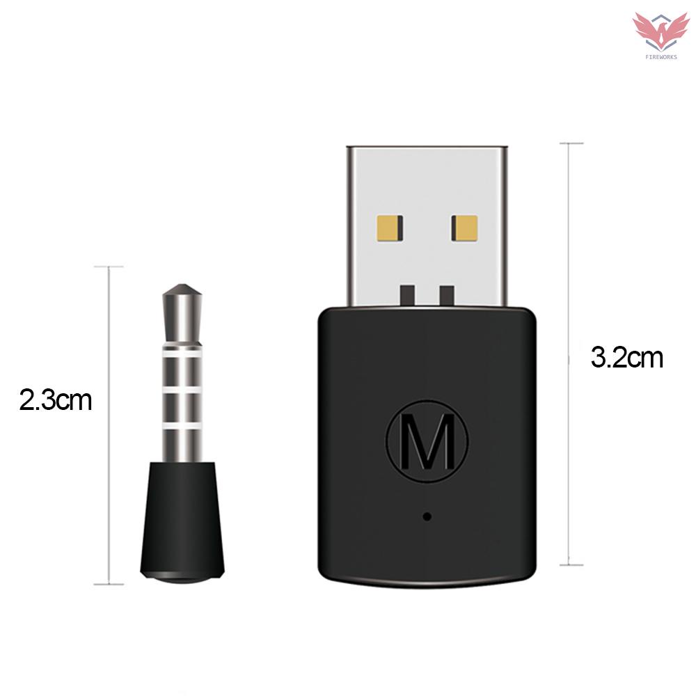 BT Receiver Wireless Headset Headphone Adapter with Mic BT 4.0 Dongle USB Adapter USB Dongle for PS4 Black