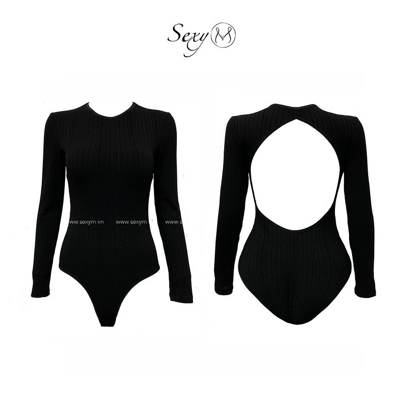 Bộ Liền Bodysuit Khoét Lưng Đáy Có Khuy Cài S051 Sexy M