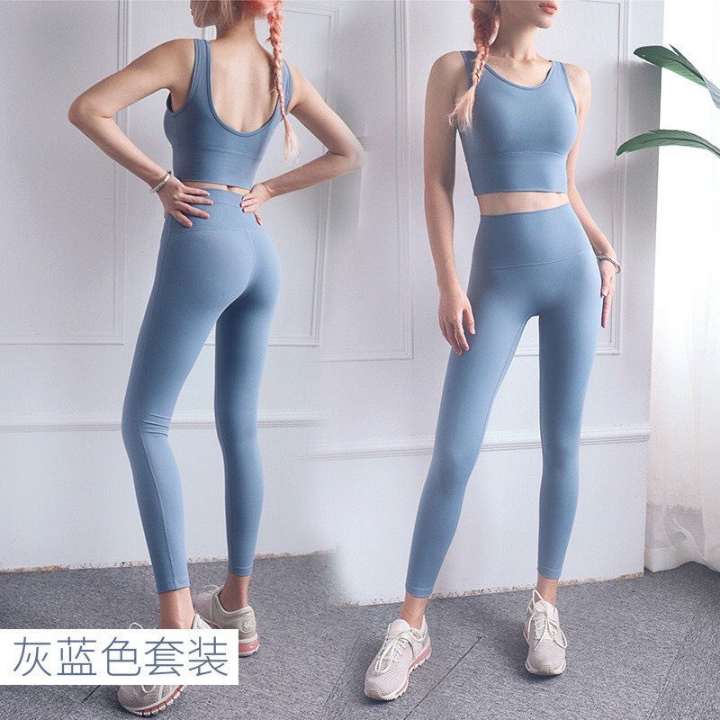 Quần tập gym yoga legging nữ cạp cao Mẫu Trơn NAQI nâng mông tôn dáng vải co dãn 4 chiều thoáng mát