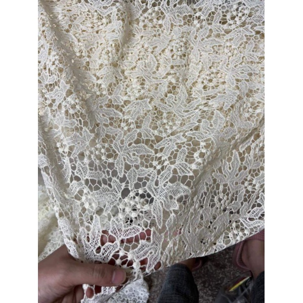 Vải ren chỉ hàng loại 1 may váy đầm công sở