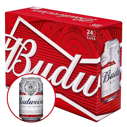 Thùng 24 Lon Bia Budweiser (330ml / Lon)