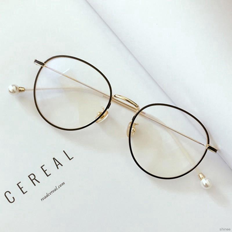 shinee Women Retro Fashion Metal Round Big Frames Clear Lens Eyeglasses