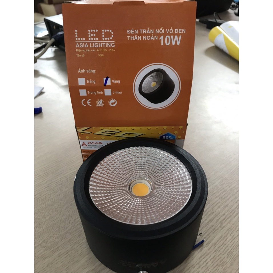 Đèn Led ống bơ Asia 7w/10W vỏ trắng, đen chính hãng bảo hành 1 năm đổi mới