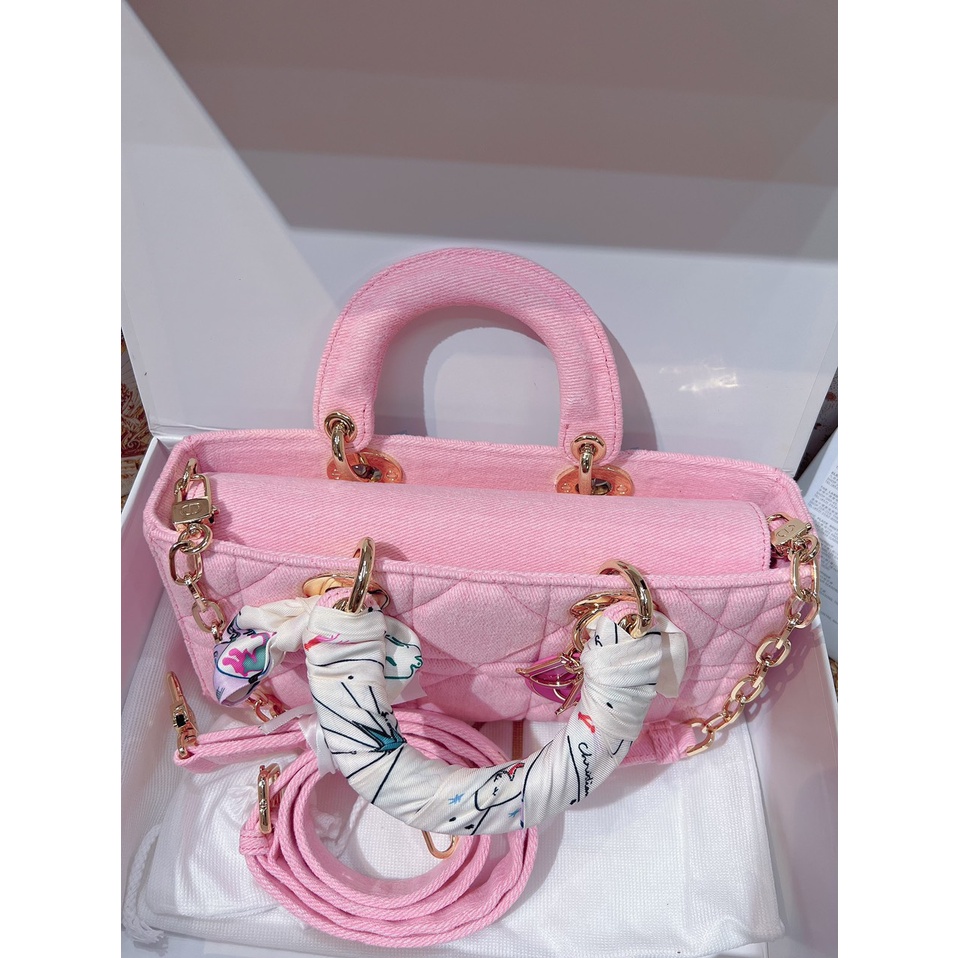 Túi Xách Di.or La.dy Size 27cm Màu Hồng
