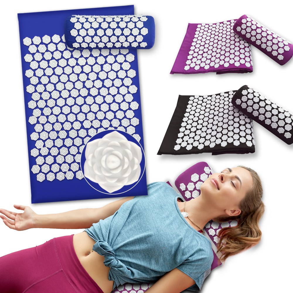 Bộ Thảm Và Gối Massage Bấm Huyệt Giúp Thư Giãn Toàn Thân, Giảm Đau Nhức  Cơ