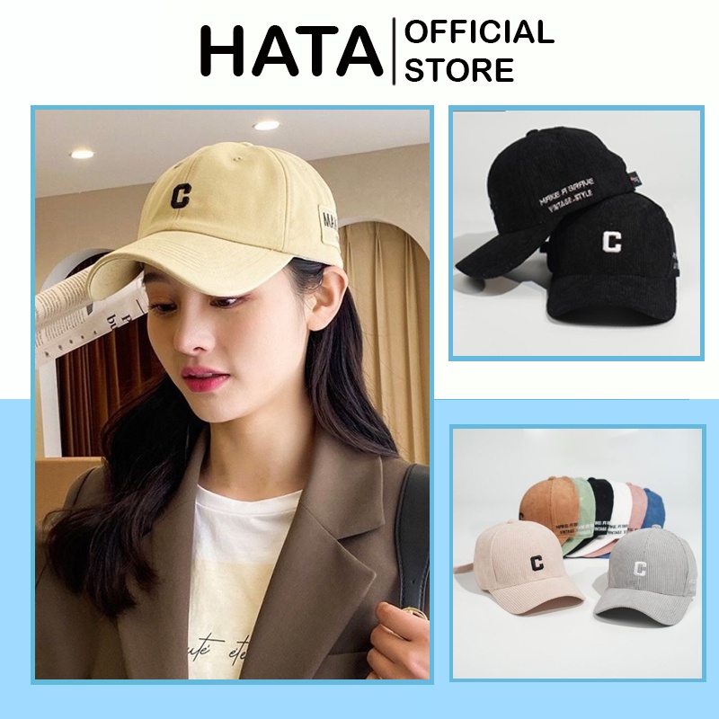 Mũ Lưỡi Trai Nón Chữ C Unisex Nam Nữ 416 Chất Nhung Cao Cấp - Hata24h