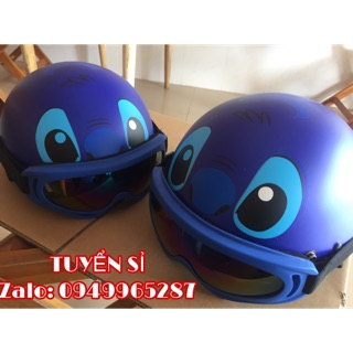 Combo nón 1/2 Stitch kèm kính uv400 màu
