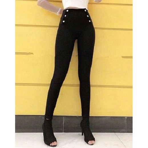 QUẦN TREGGING CẠP CAO 6 KHUY CHUN SƯỜN, quần legging lưng cao, có Size Đại 86KG Bigsize