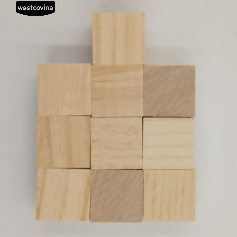 Set 10/20/50 khối gỗ vuông làm nút áo thủ công tiện lợi