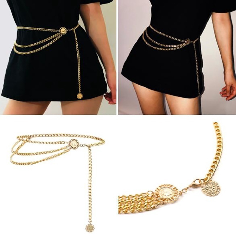 Dây Chuyền Đeo Hông Bằng Hợp Kim Nhiều Lớp Phong Cách Bohemian Cổ Điển Cho Nữ