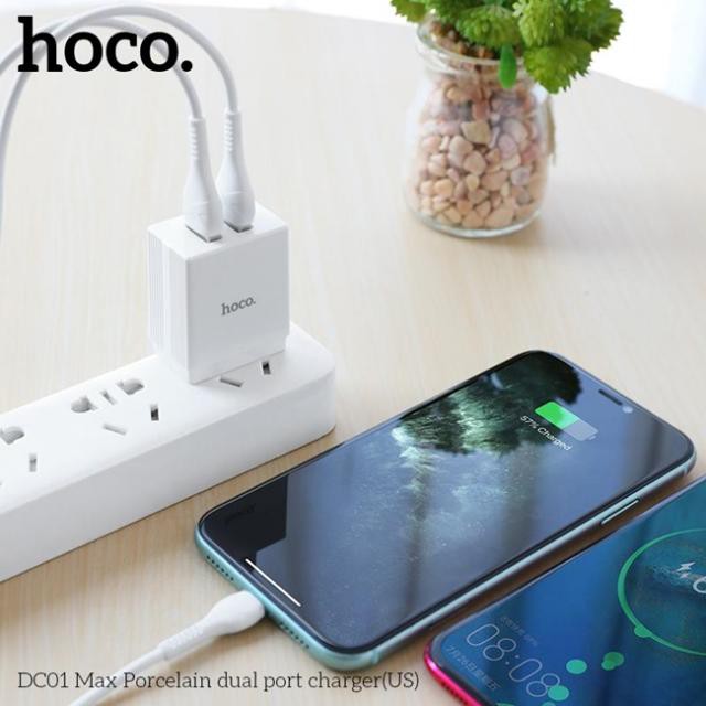 Củ Sạc Hoco DC01 Max 2.4A Hỗ Trợ Sạc Nhanh cho iphone 6/6s/6splus/7/7plus/8plus/x/xs/xsmax/11/11pro/11promax/12/12promax