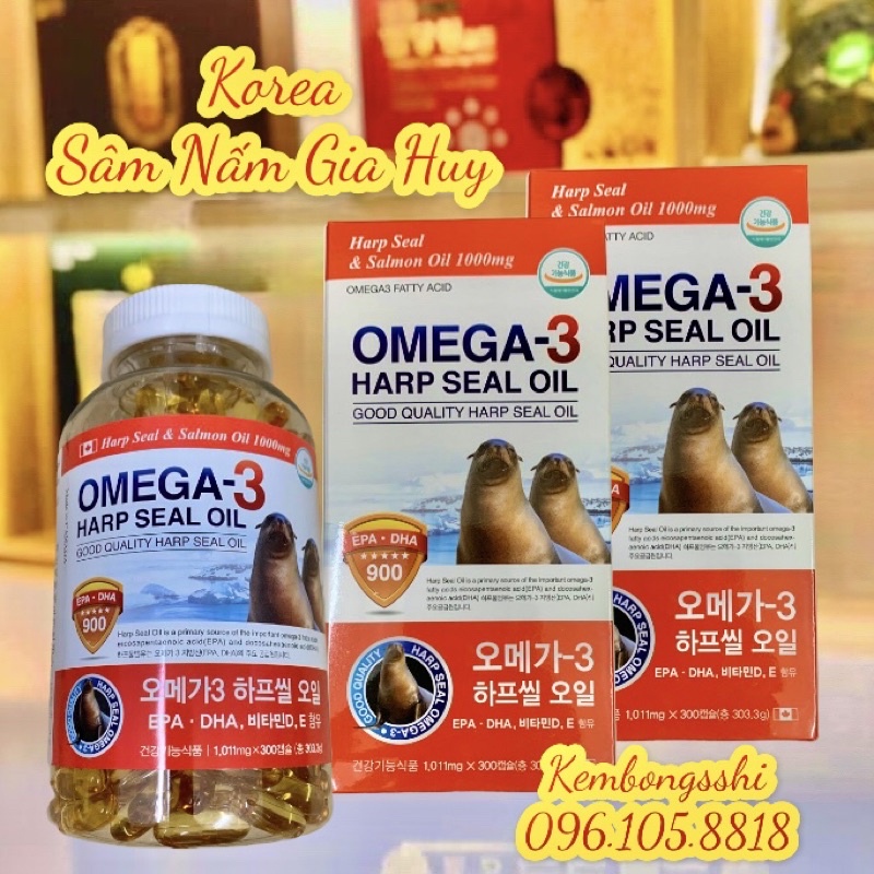 [HÀNG DATE MỚI] Dầu cá hải cẩu 3 mega bổ sung DHA, Hộp Đỏ 300 Viên