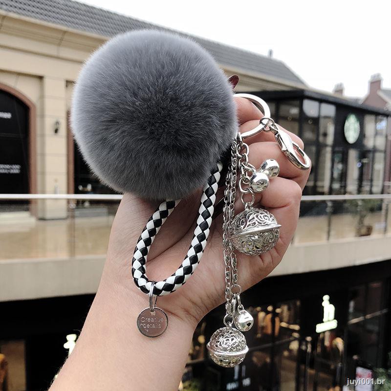 Móc Khóa Quả Cầu Lông Xù Xinh Xắn Dành Cho Nữ