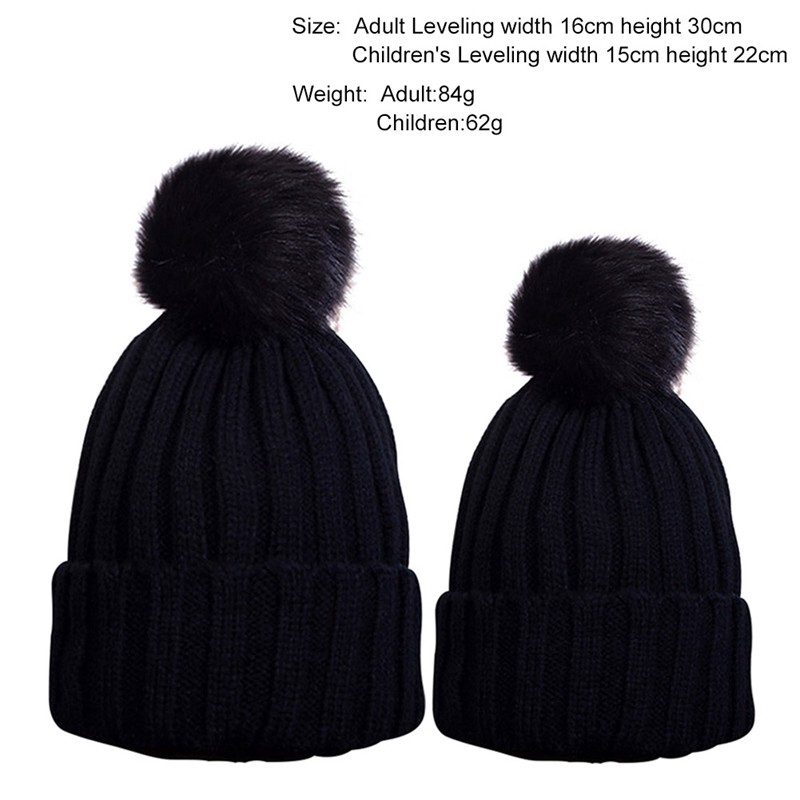 Mũ Len Beanie Giữ Ấm Cho Trẻ Em Và Người Lớn