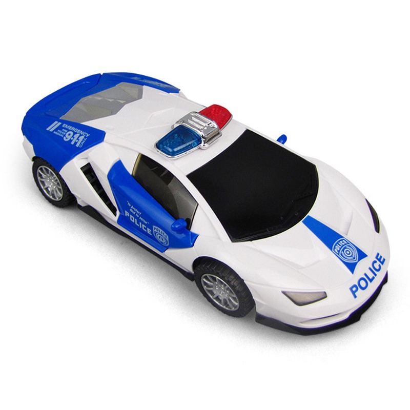 Ô tô đồ chơi, ô tô cảnh sát biến hình có âm thanh sôi động và đèn led nhiều màu, loại ô tô chạy bằng pin
