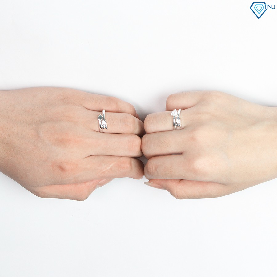 Nhẫn đôi bạc khắc tên theo yêu cầu ND0402 Trang Sức TNJ