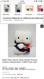 Set cặp đôi gấu bông Hello Kitty & Dear Daniel đám cưới các nước