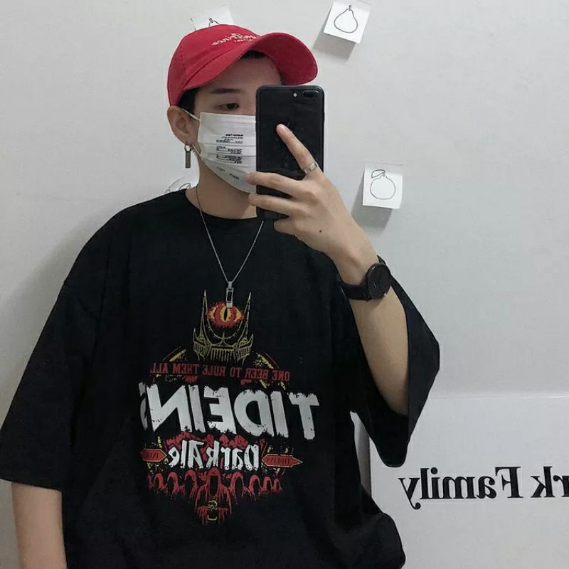 Áo Thun Tay Lỡ Form Rộng Unisex Ulzzang TIDEINS