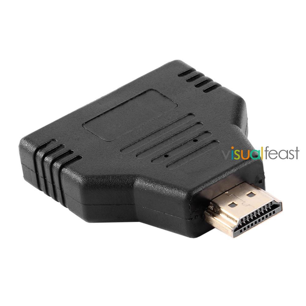 😉[Ready Stock/COD]😉HDMI Port Male to 2 HDMI Female 1 In 2 Out 1080P Splitter Adapter Converter