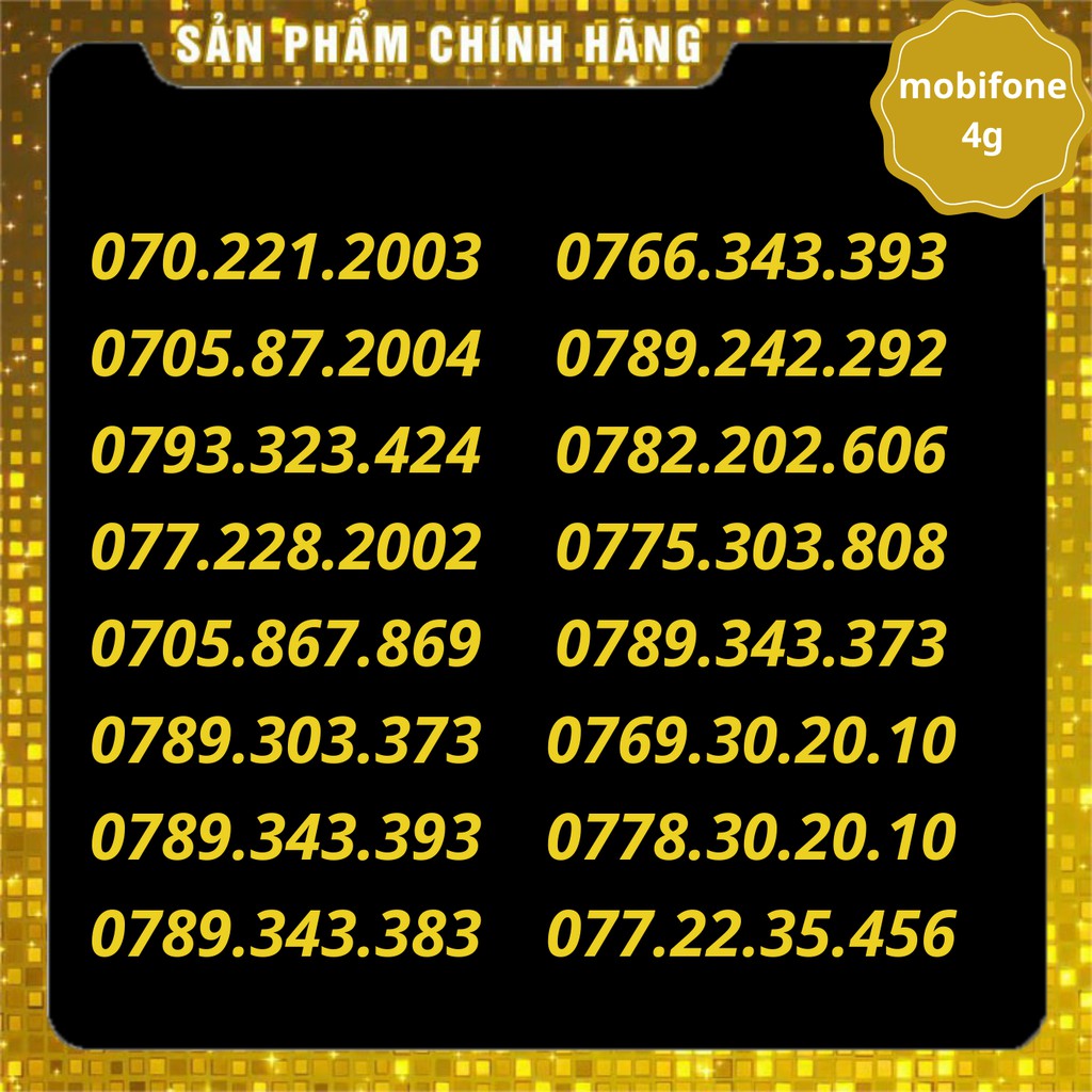 sim 4g mobifone,sim số đẹp, giá rẻ,dễ nhớ, đầu 07 abaaba