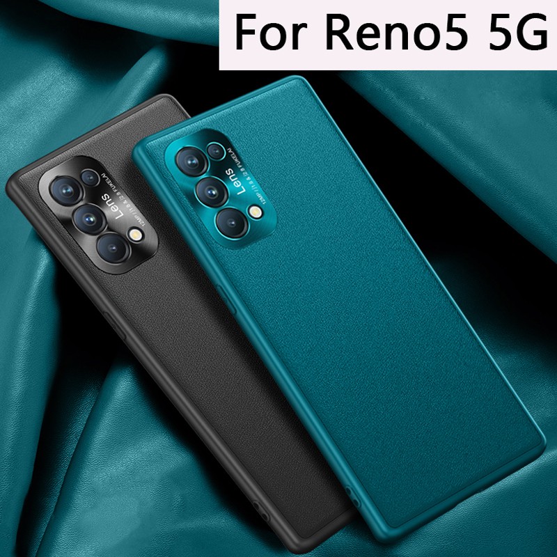 Ốp Điện Thoại Da PU Mềm Bảo Vệ Máy Ảnh Cho Oppo Reno5 Reno5 Pro