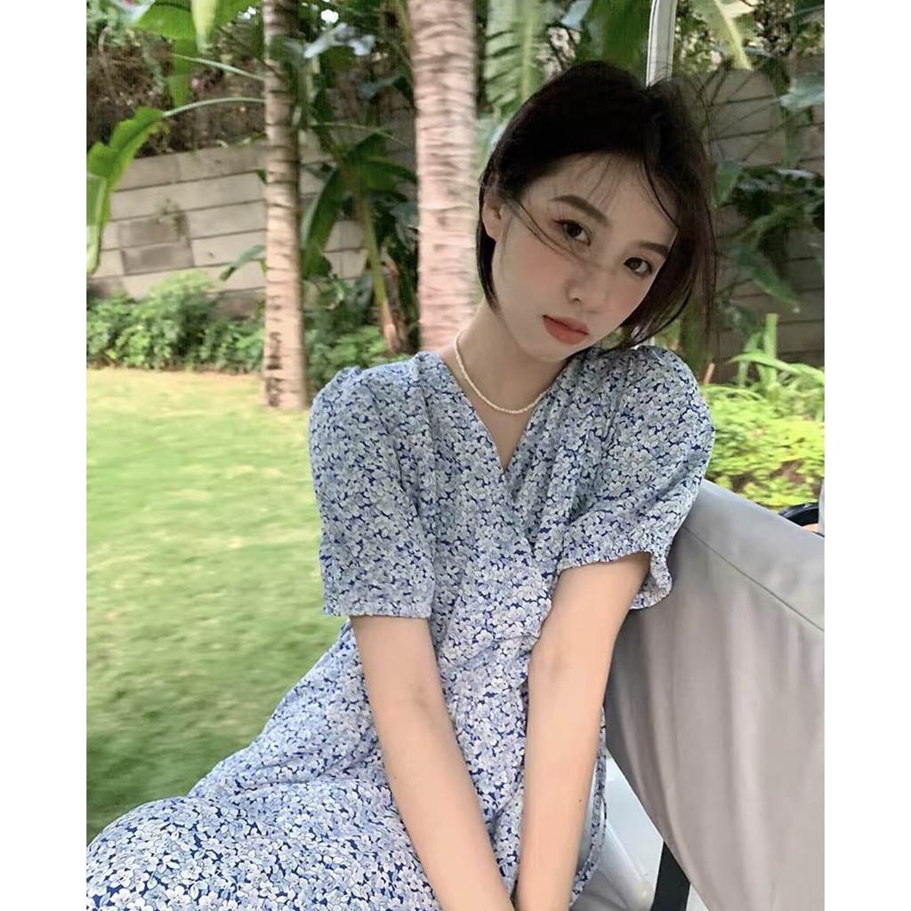 Đâm hoa xanh đắp chéo freesize Pumi