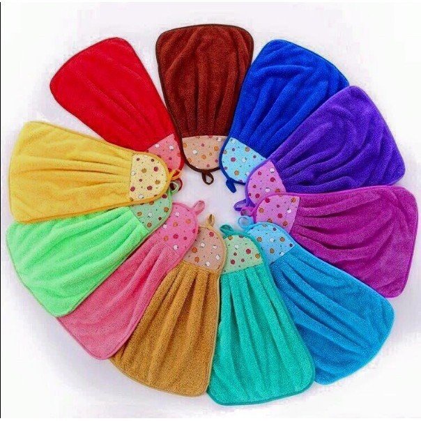 Khăn Lau Tay Nhà Bếp Cao Cấp Có Móc Treo Tường Chất Liệu Cotton Thấm Hút Tốt Siêu Tiện Dụng