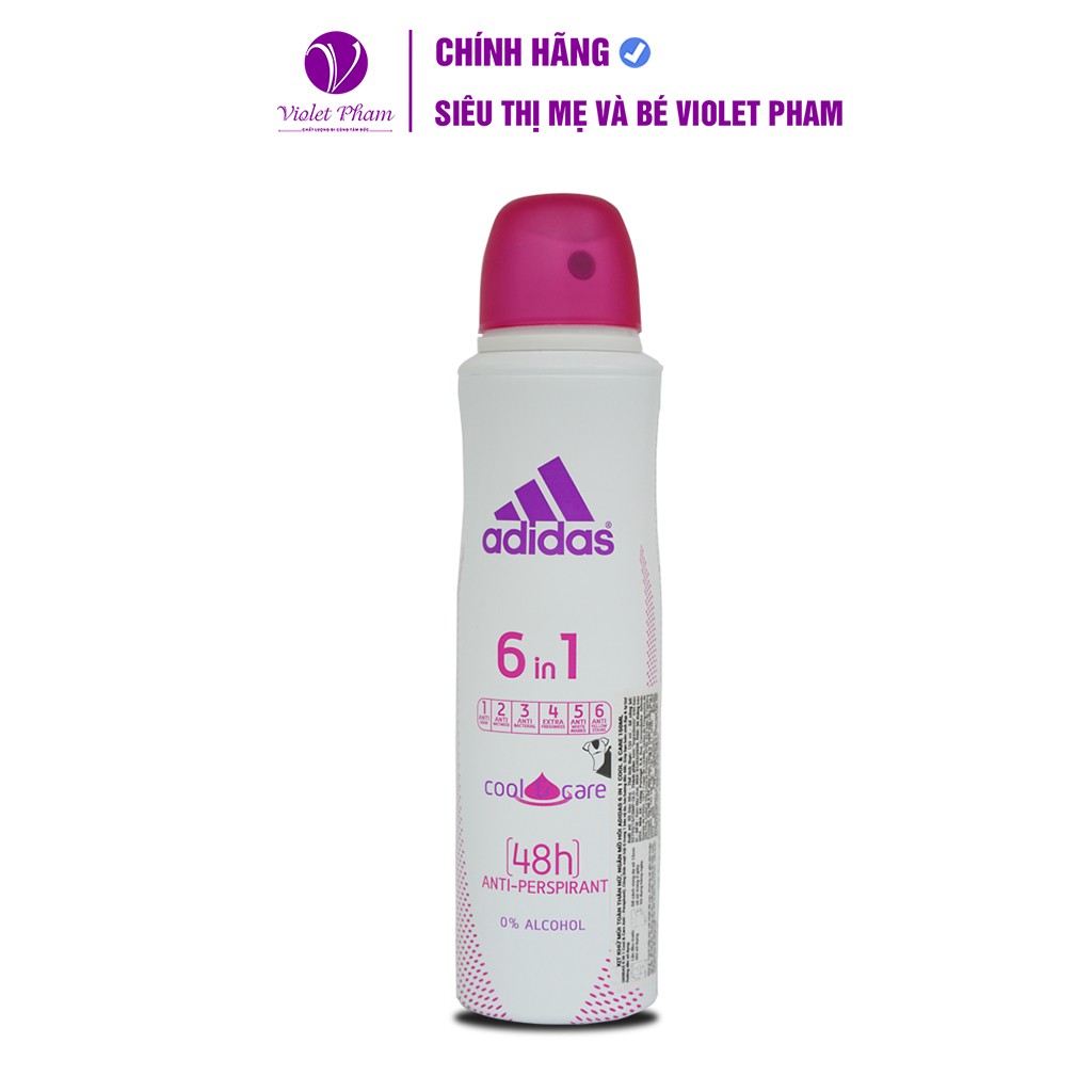 Xịt Khử Mùi Toàn Thân Nữ Ngăn Mồ Hôi Adidas 6 in 1 Cool & Care 150ml