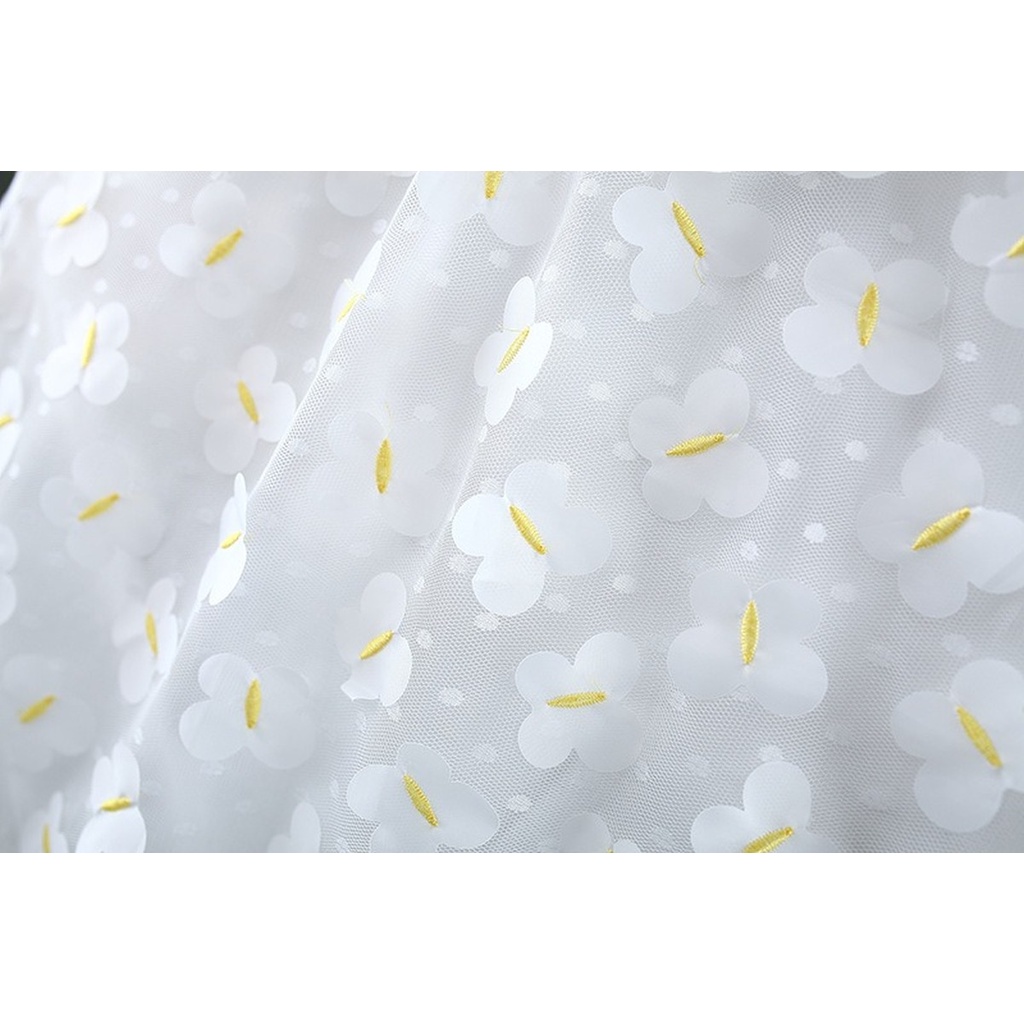 Đầm Công Chúa Không Tay Phối Lưới Họa Tiết Bướm Thời Trang Mùa Hè Dành Cho Bé Gái 1-5 Tuổi