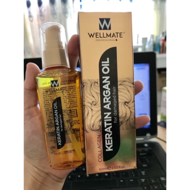 Tinh dầu nuôi dưỡng và bảo vệ tóc Wellmate Keratin Argan Oil 60ml