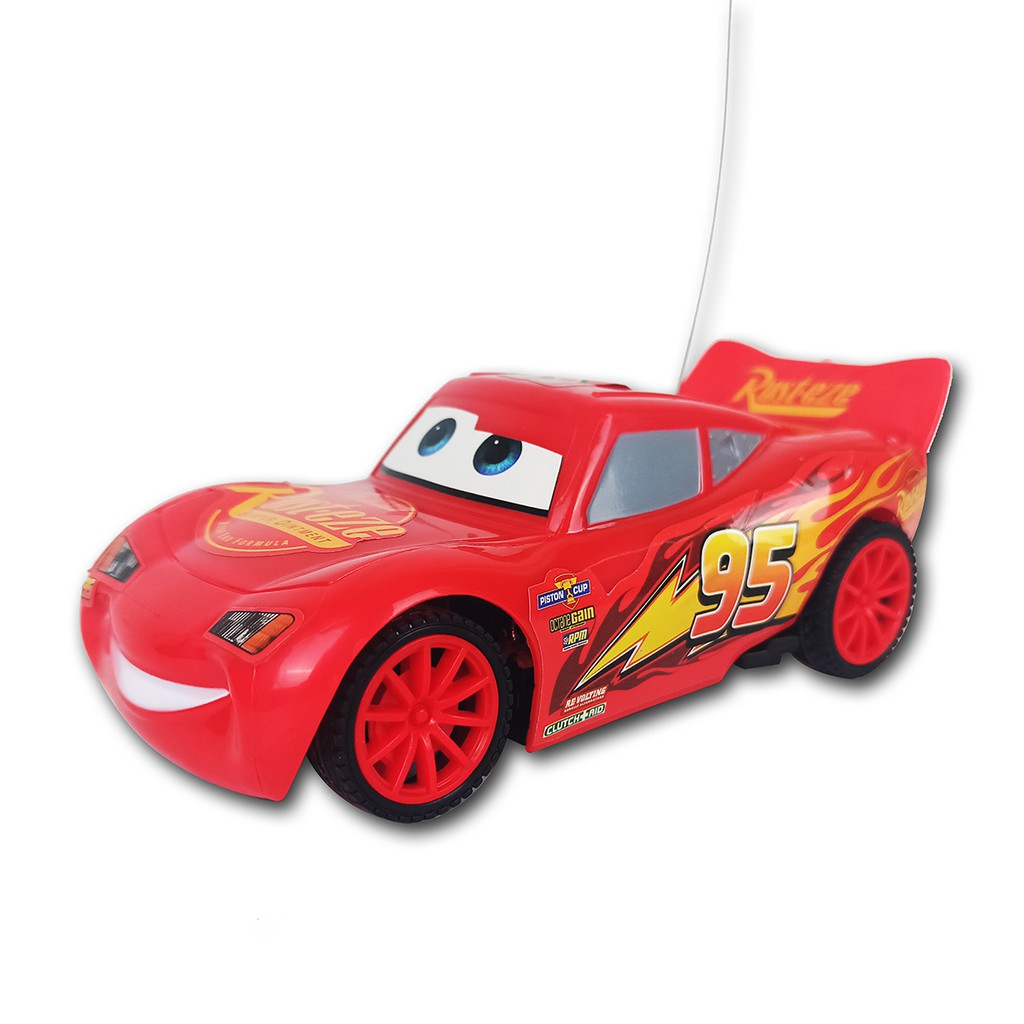 Kagonk Ô tô đồ chơi điều khiển từ xa mô hình xe đua Disney Cars Lightning McQueen màu đỏ chạy pin cho bé