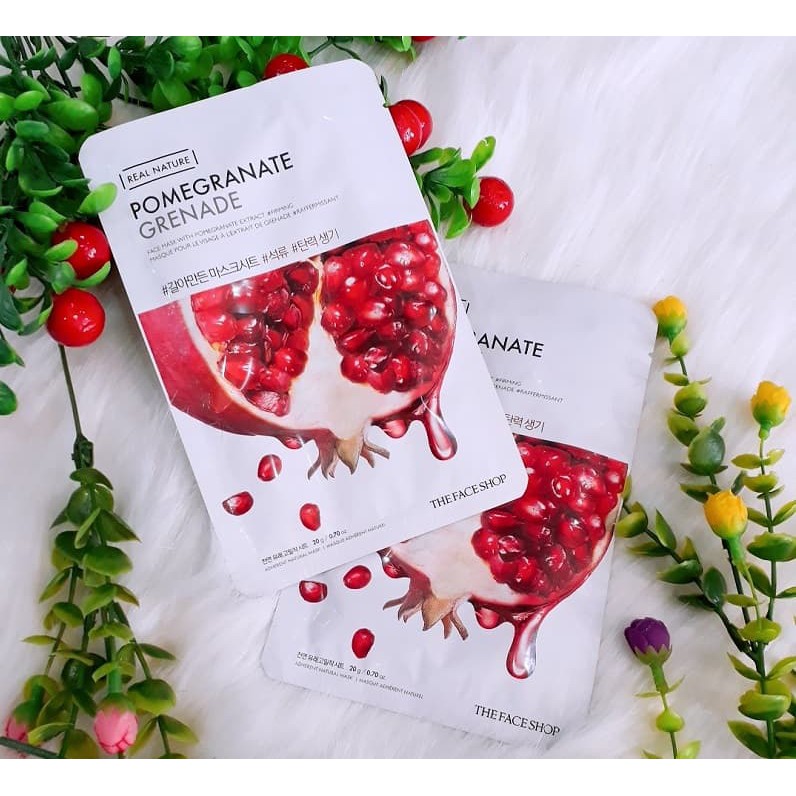 [Mã COSTFST3 -8% đơn 250K] Mặt Nạ Cung Cấp Nước TheFaceShop Real Nature Pomegranate Face Mask 20g