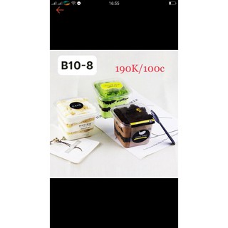 10 hộp mousse B10-8, hộp mousse vuông, tiramisu