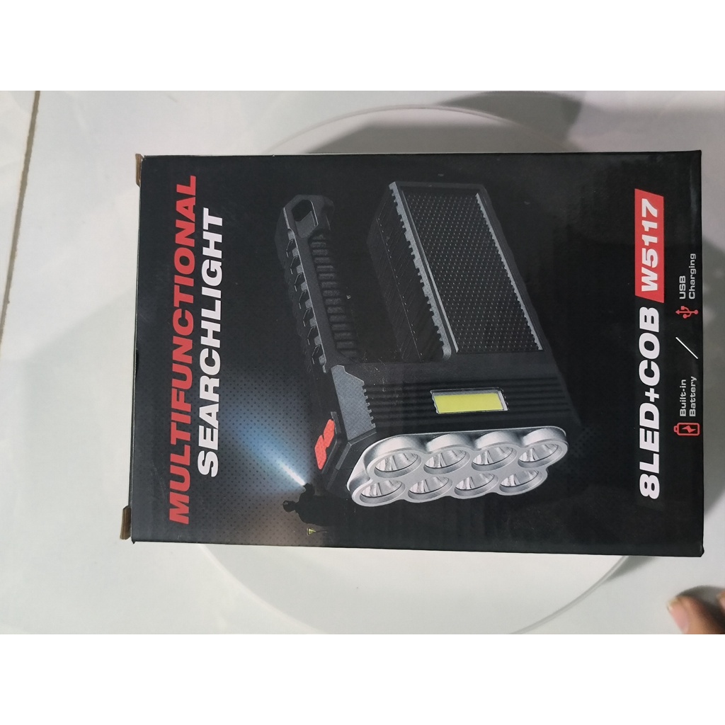 Đèn pin cầm tay siêu sáng 8 bóng , đèn pin Led sạc tích điện năng lượng mặt trời 4 chế độ
