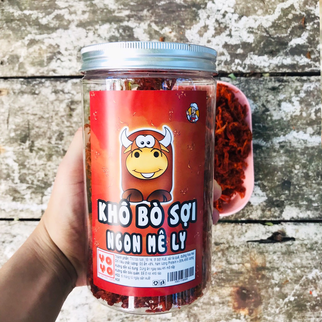 Khô bò xé sợi hũ 300g thơm ngon đồ ăn vặt YOYO