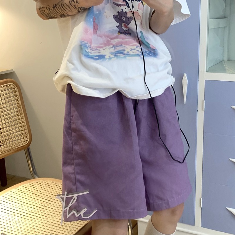 【ZHELIHANGFEI】 / Quần Thể Thao Ống Rộng Qua Gối Phong Cách Mới Cho Nữ