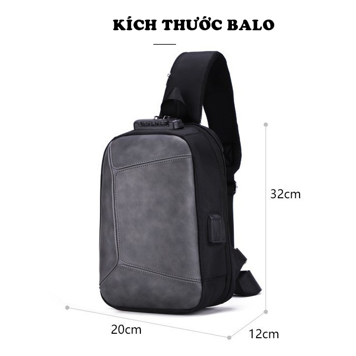 Balo đeo chéo thời trang chống trộm 3 sọc  Sling Bag 2021