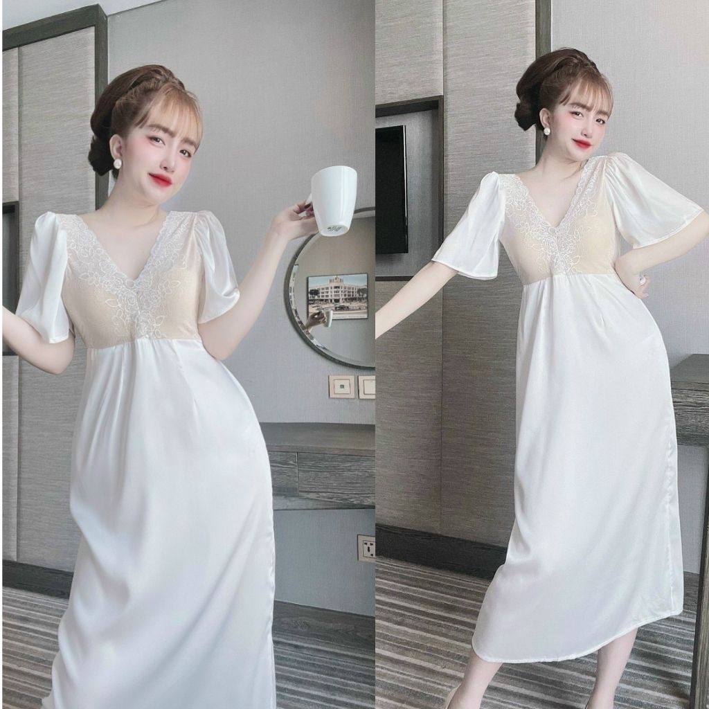 Váy ngủ sexy ❣️FREE SHIP❣️ Đầm ngủ sexy lụa Latin Chất Siêu Mát Dáng Siêu Xinh&lt;62KG