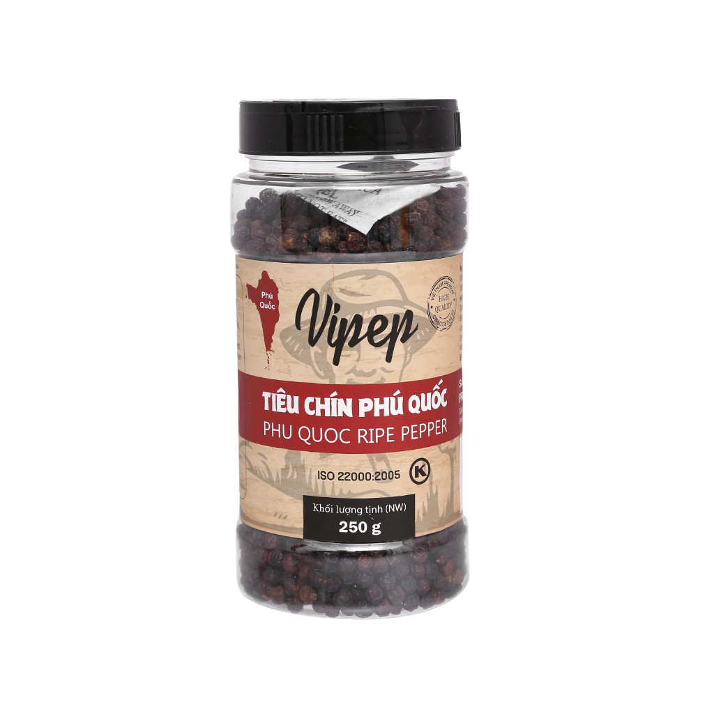 Tiêu chín Phú Quốc Vipep hũ 250g