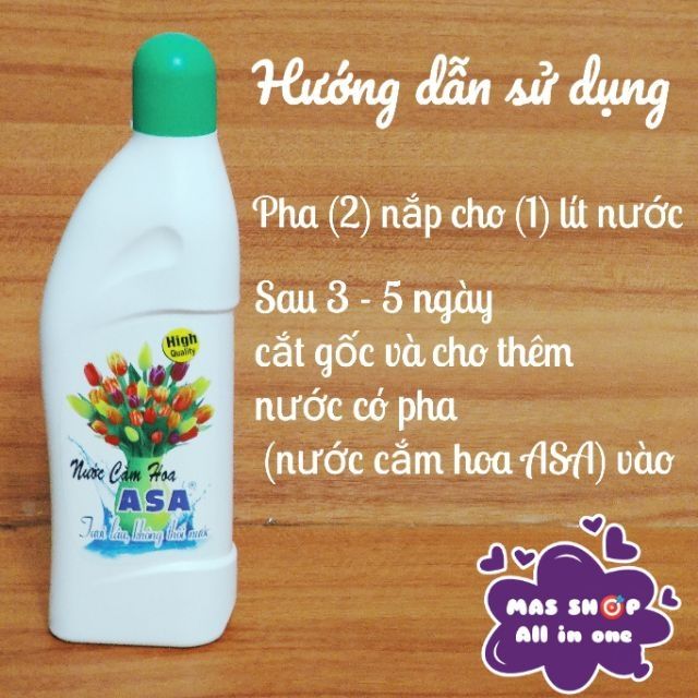 Nước cắm hoa ASA® chai 200ml Giúp hoa tươi lâu &amp; không thối nước