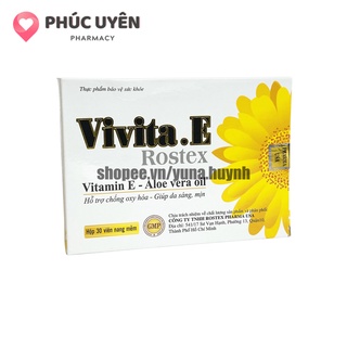 Viên uống đẹp da Vitamin E 4000mcg, tinh dầu lô hội làm đẹp da, chống lão hóa - Hộp 30 viên